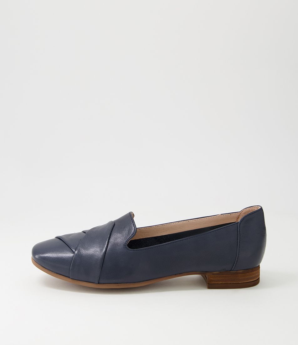 Tilony Navy Leather Loafers