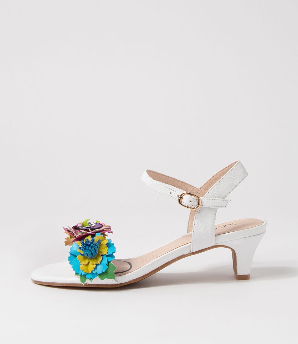 Dazzle Bright Multi White Leather Sandals
