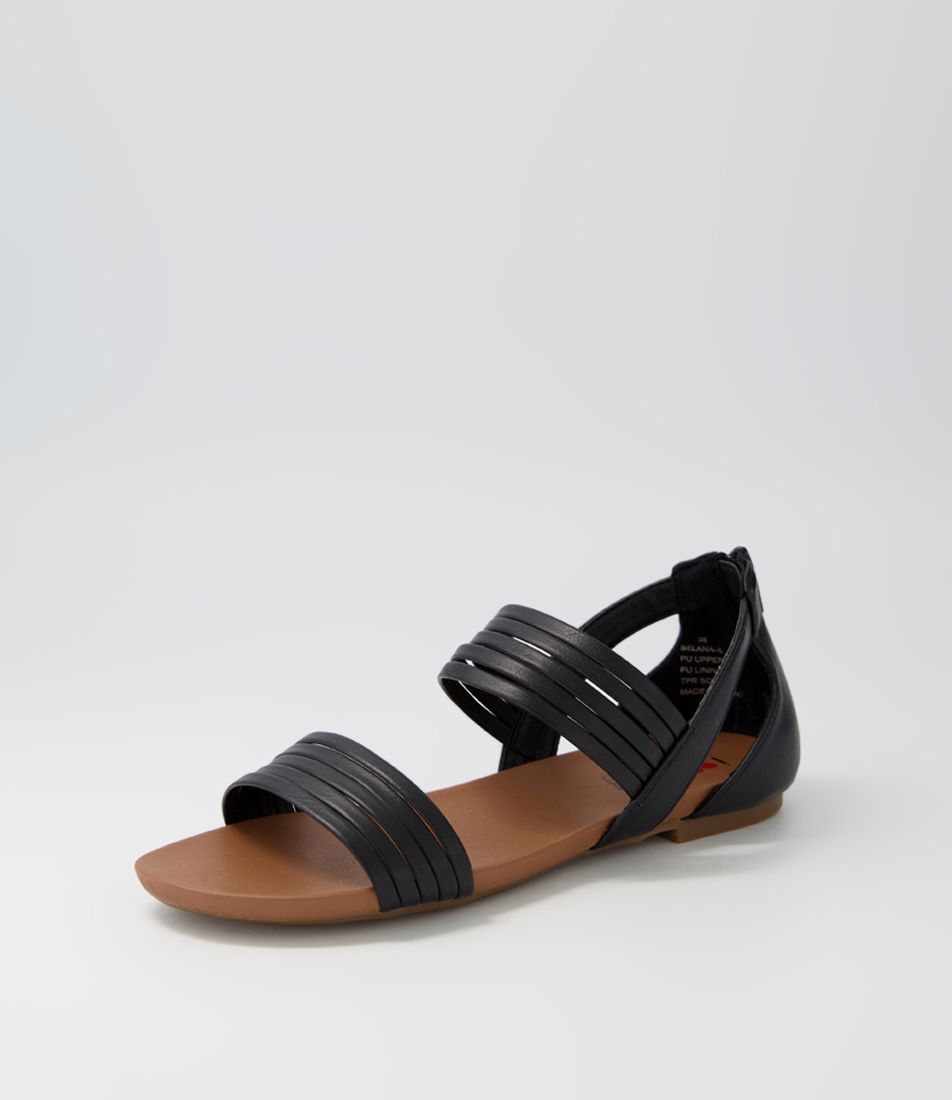 Selana Black Smooth Sandals