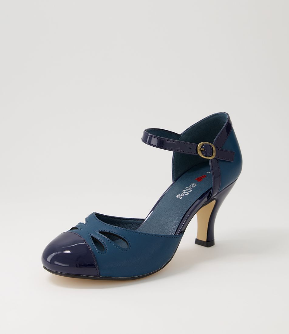 Mandy Navy Ocean Patent Pu Heels
