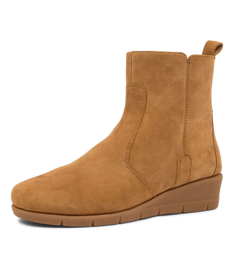 Melindas Light Tan Suede Ankle Boots
