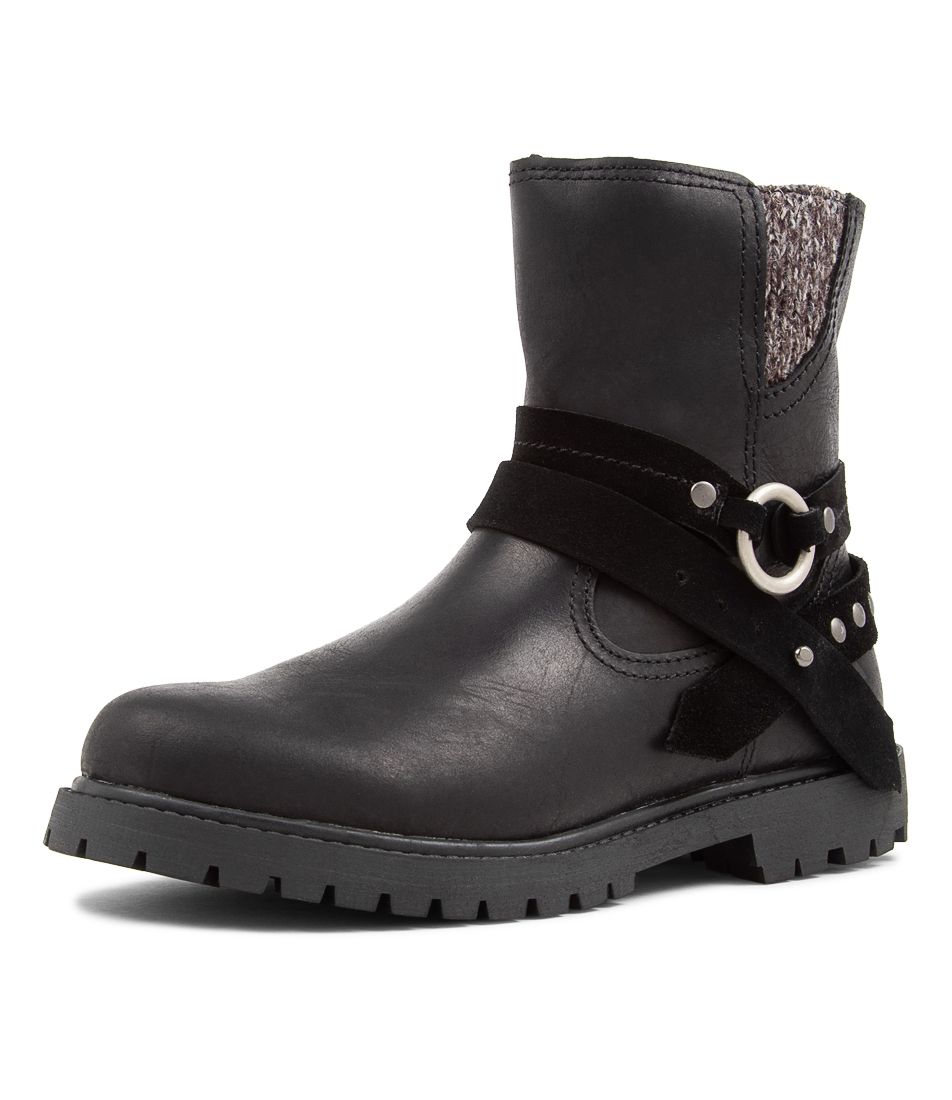 Teenni Black Multi Lace Up Boots