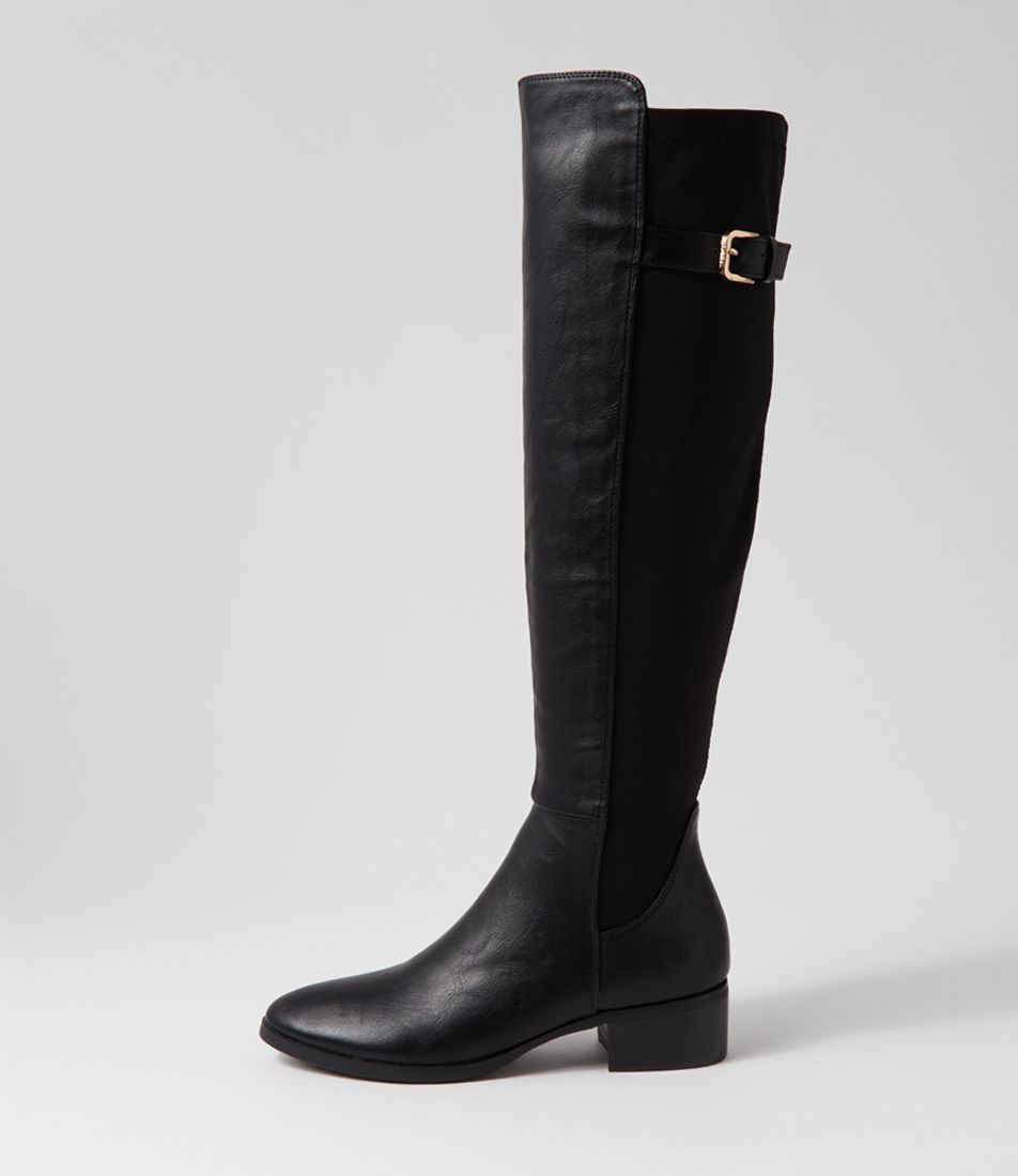 Tejai Black Stretch Knee High Boots