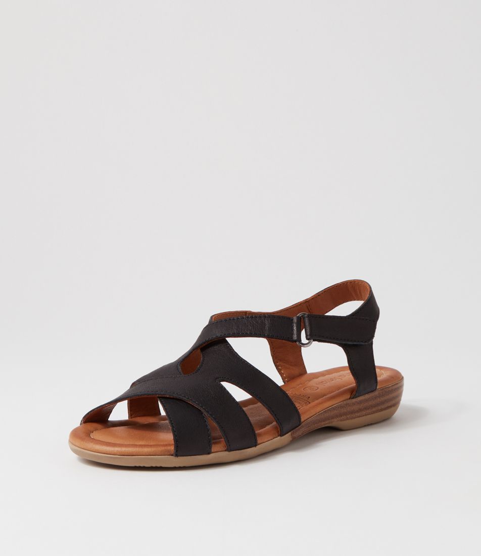 Albaha Black Leather Sandals