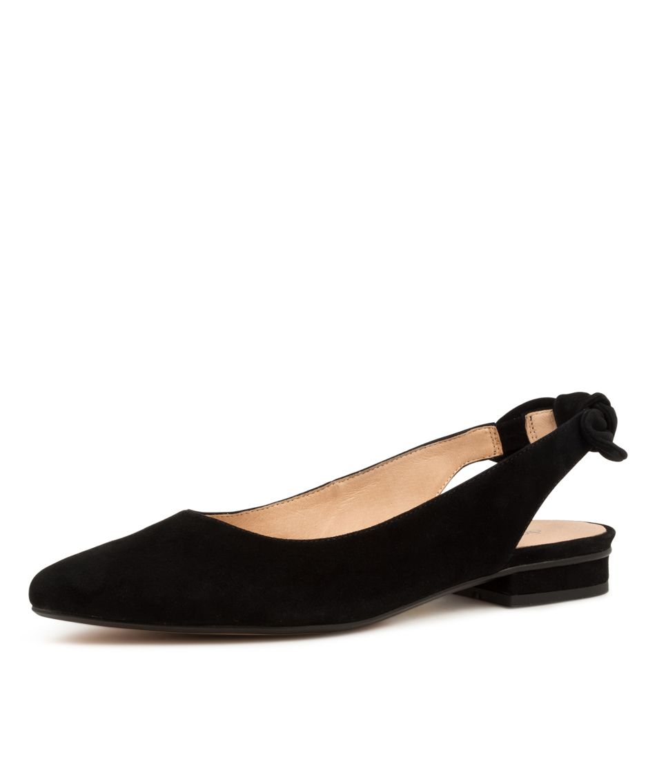 Daintee Black Suede Flat Shoes