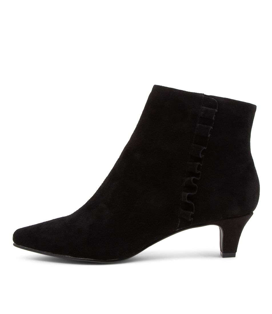 Lismore Black Suede Ankle Boots