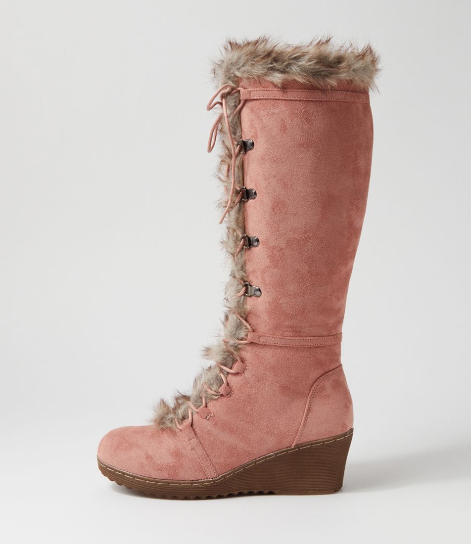 Tommilee Dusty Pink Microsuede Knee High Boots