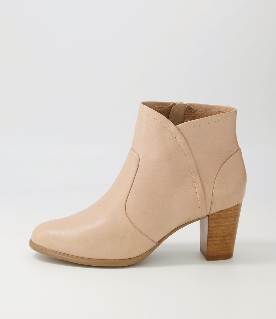 California Blush Leather Ankle Boots