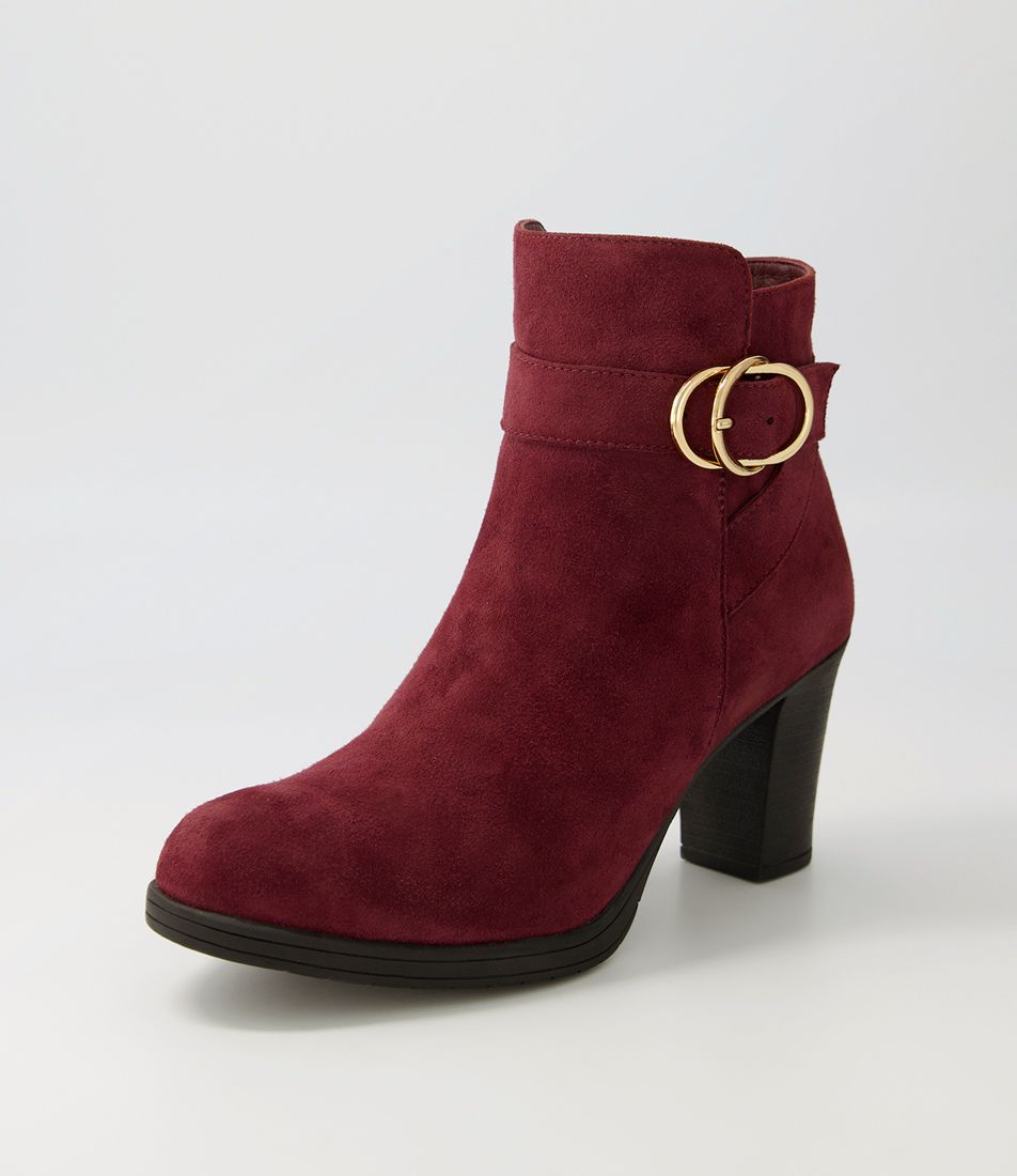 Barinas Wine Suede Ankle Boots