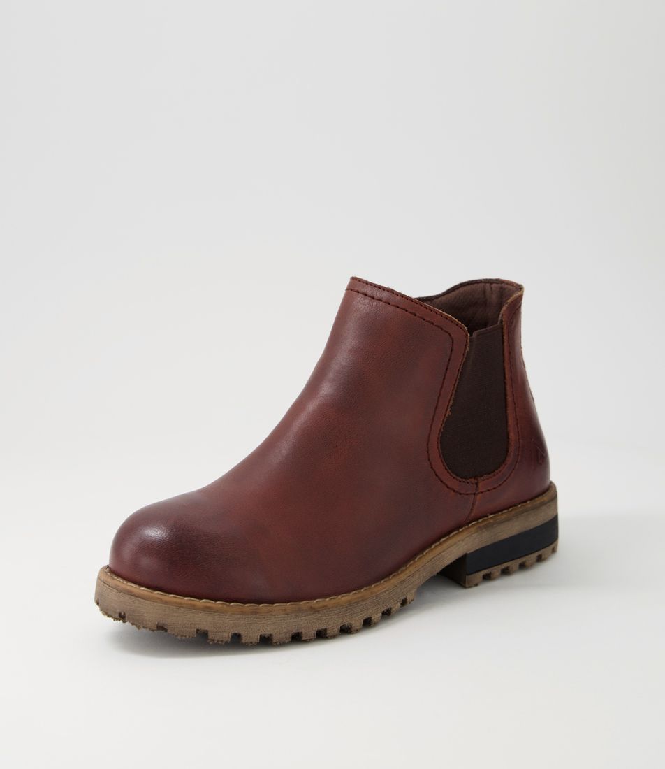 Amo Mid Brown Leather Ankle Boots