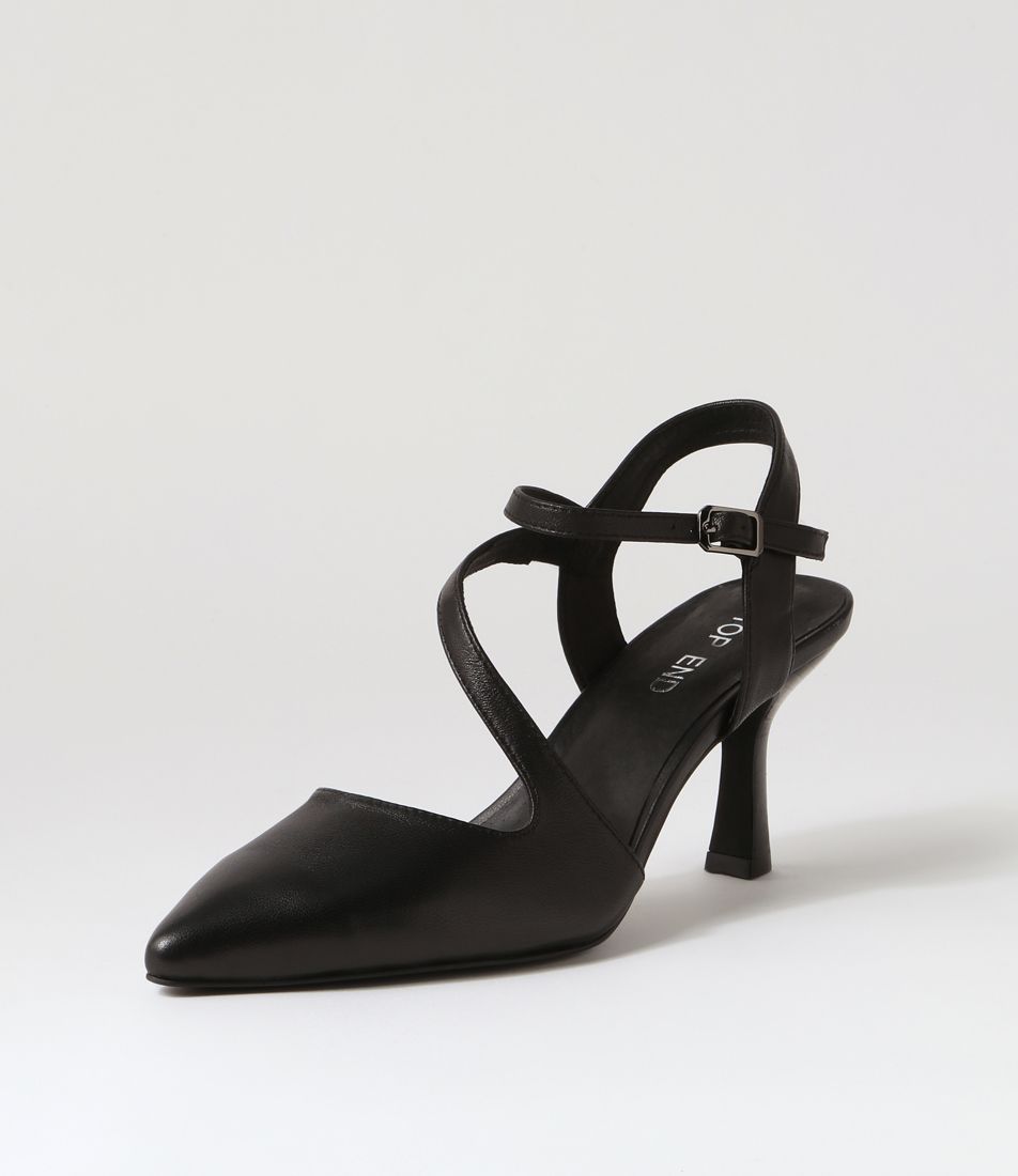 Lukka Black Leather Heels