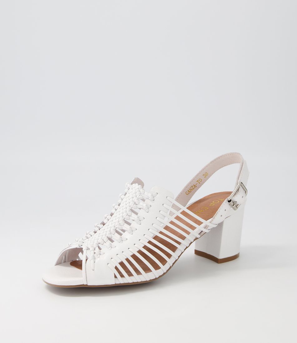 Ganza White Leather Sandals
