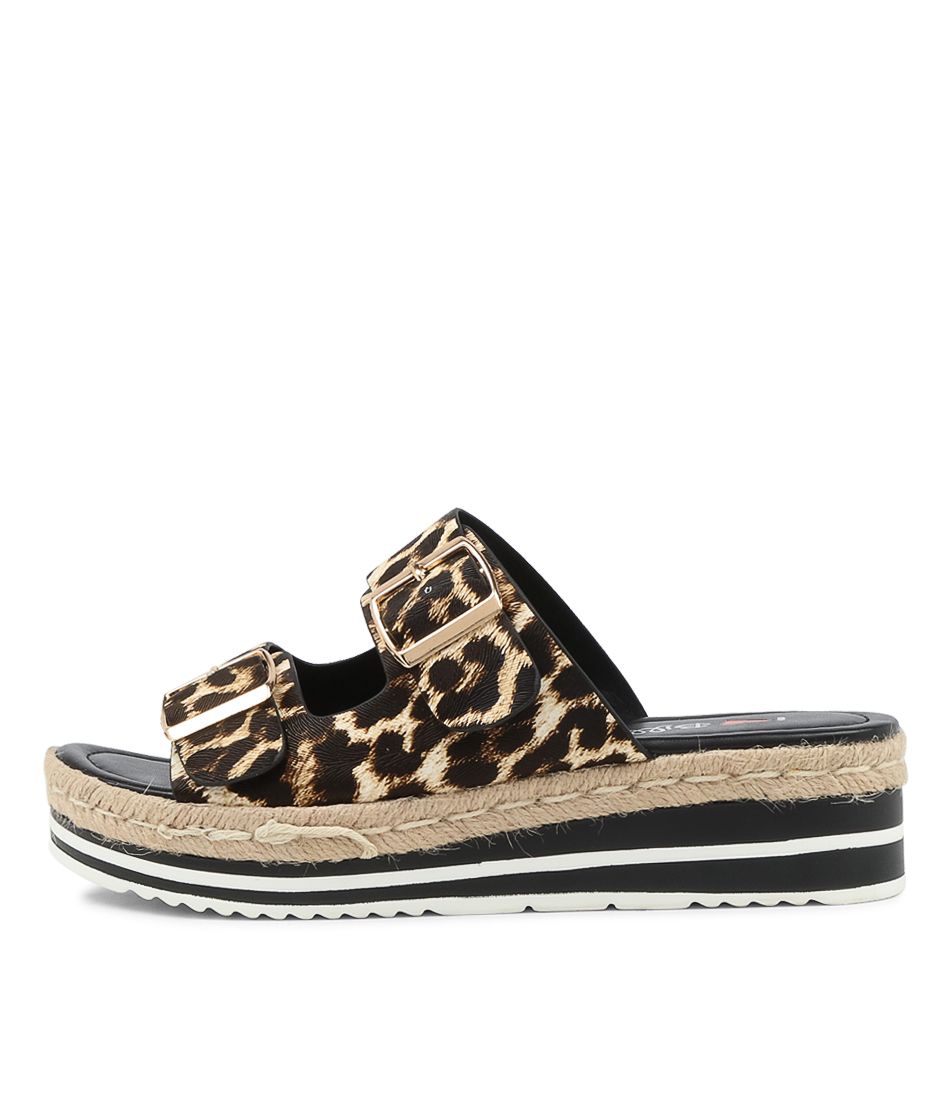 Coachi Leopard Black Sole Slides