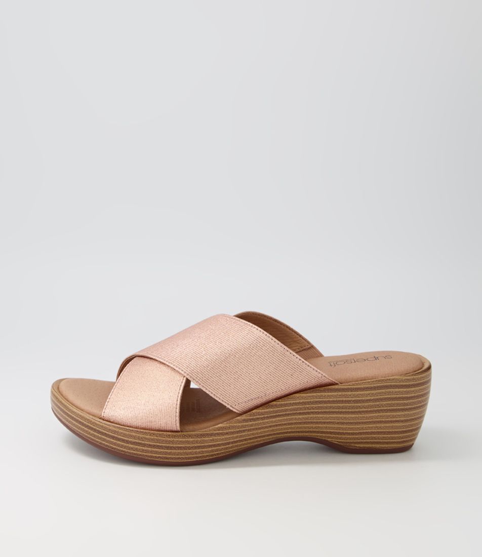 Bubsie Rose Gold Elastic Slides