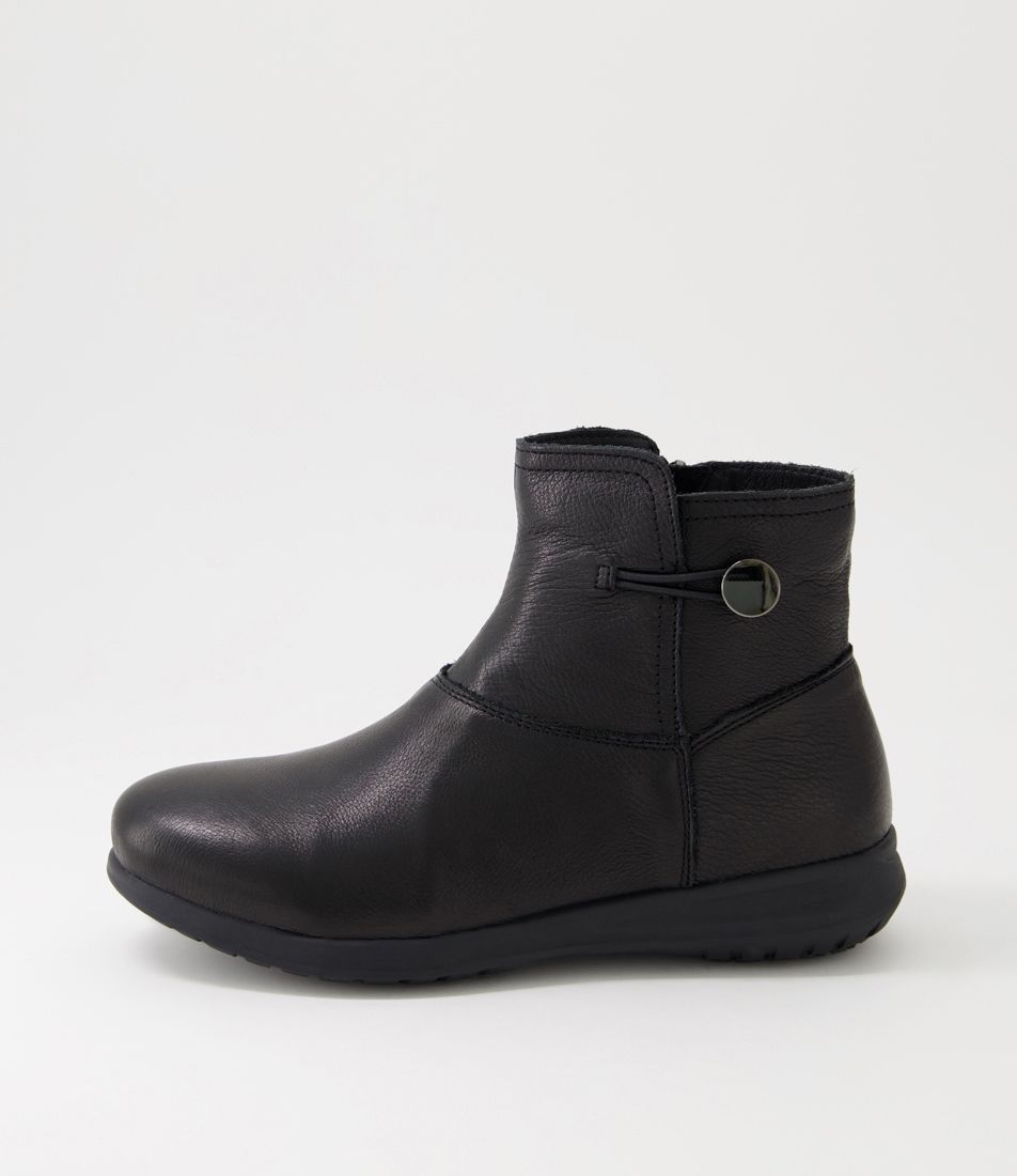 Forreal Black Leather Ankle Boots