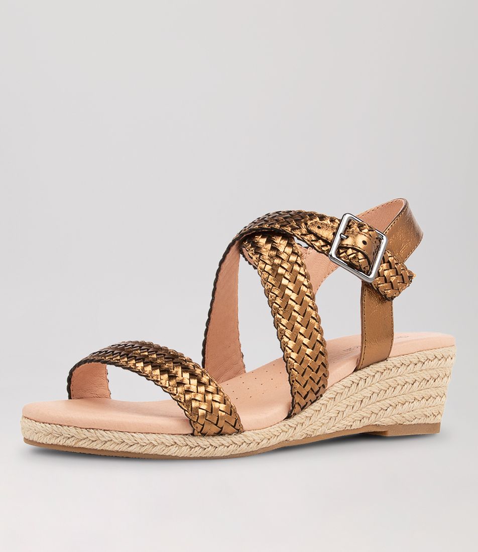 Heather Bronze Metallic Leather Sandals