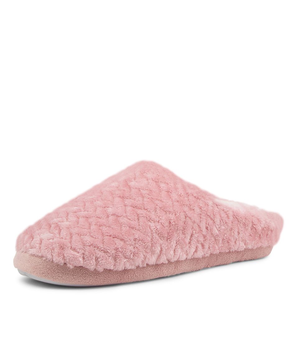 Fleecy Pink Fabric Slippers