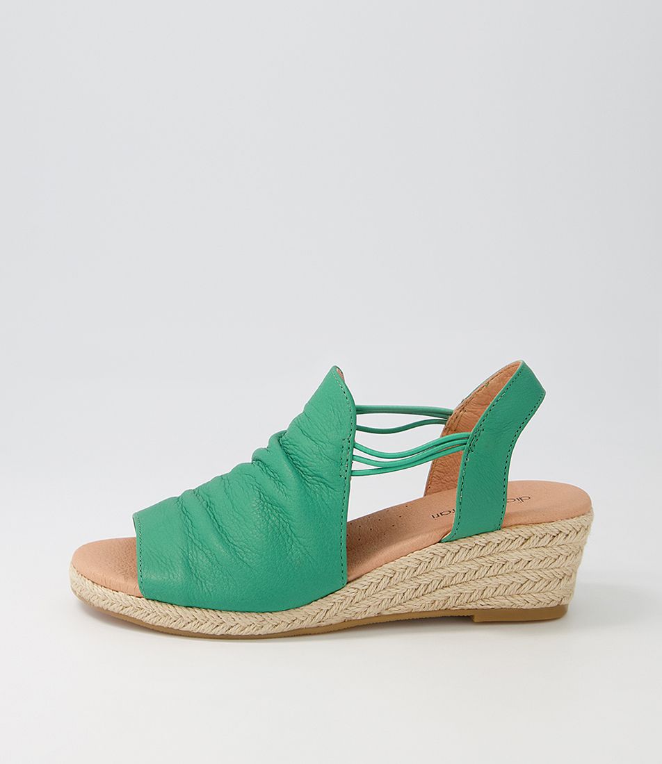 Hlensia Emerald Leather Espadrilles