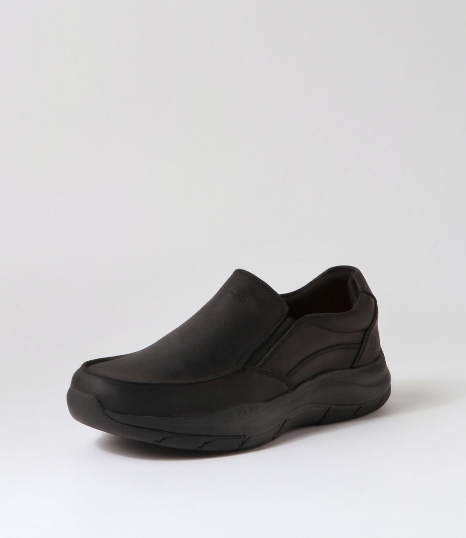 Yebo Black Crazyhorse Leather Flat Shoes