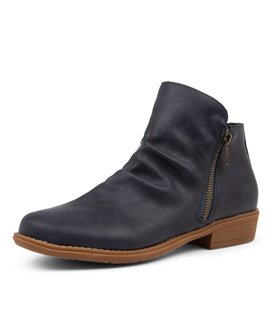 Rosie Navy Ankle Boots