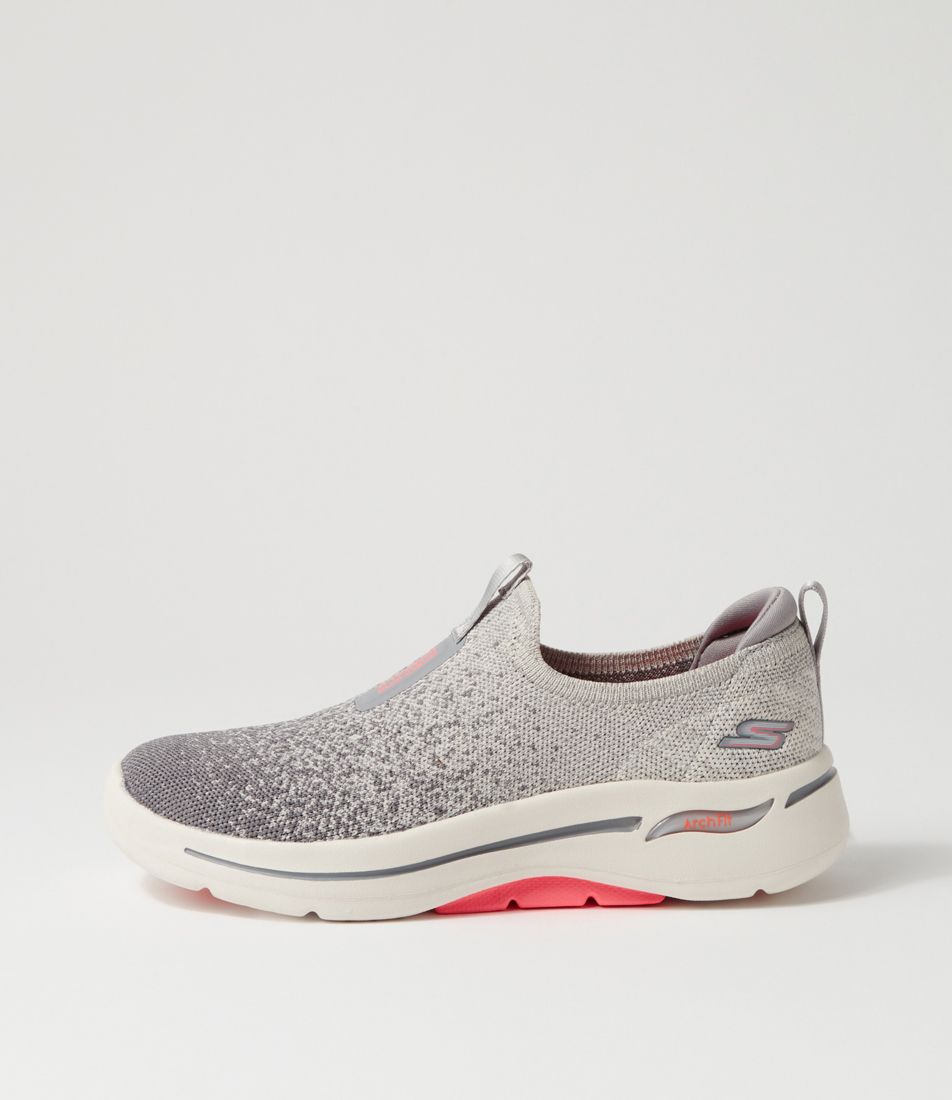 Go Walk Arch Fit Grey Coral Sneakers