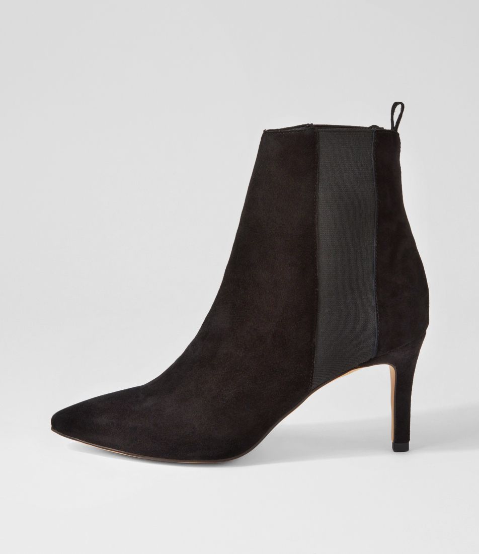 Bryann Black Suede Elastic Chelsea Boots