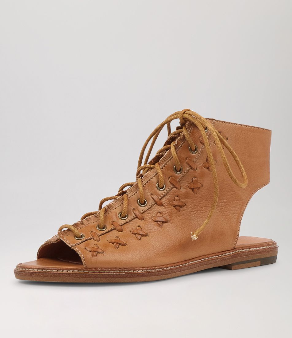 Nannerl Dark Tan Leather Sandals