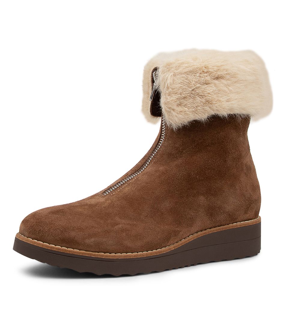 Ohana Dark Tan Suede Ankle Boots