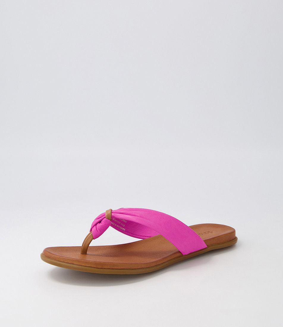 Kaite Fuchsia Leather Sandals
