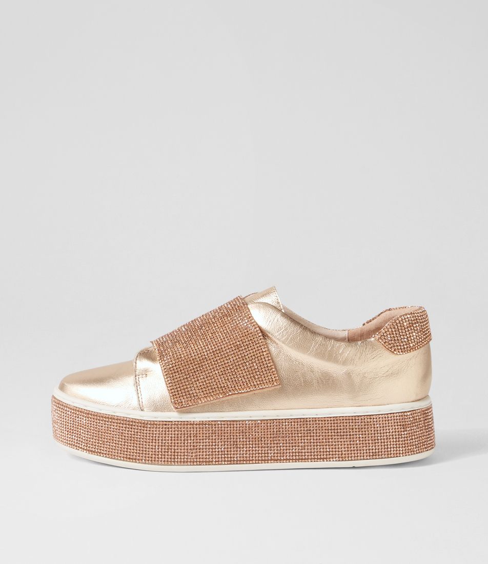 Nellee Champagne Leather Jewels Sneakers