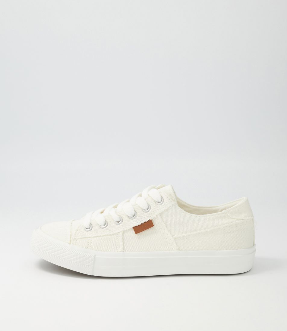 Daskie White Canvas Sneakers