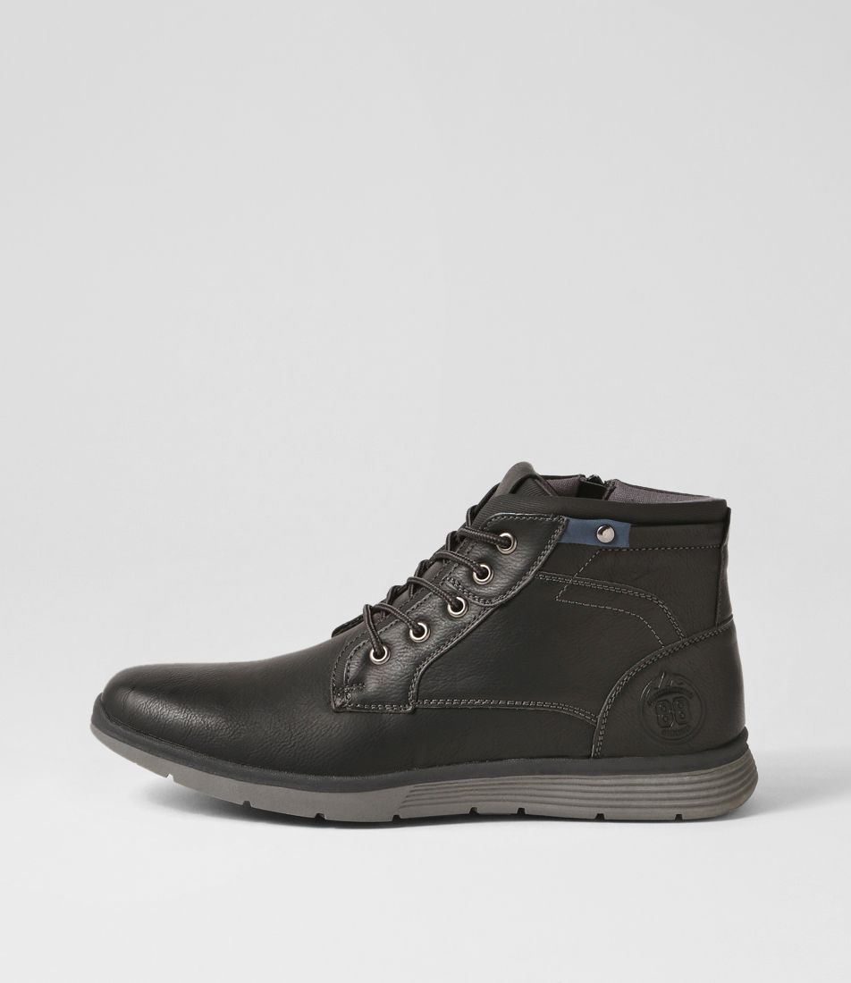 Idaho Charcoal Lace Up Boots