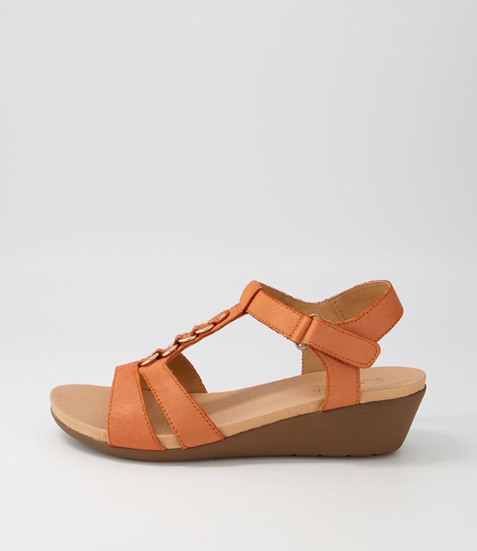 Jellie Orange Leather Sandals