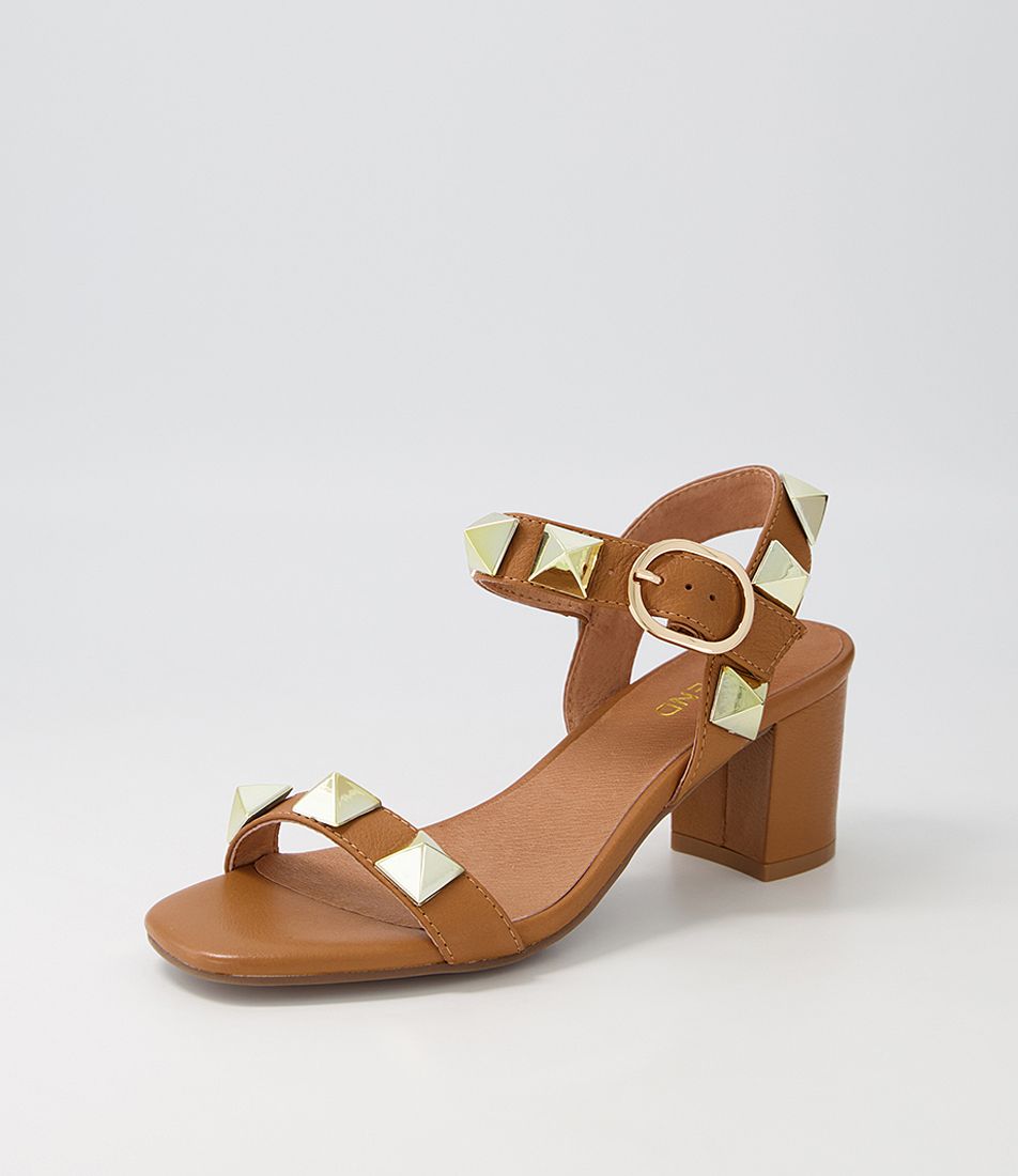 Garty Dark Tan Leather Sandals
