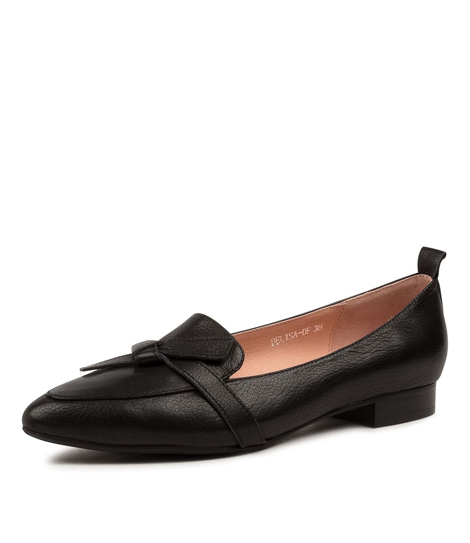 DELISA DF BLACK BLACK HEEL LEATHER
