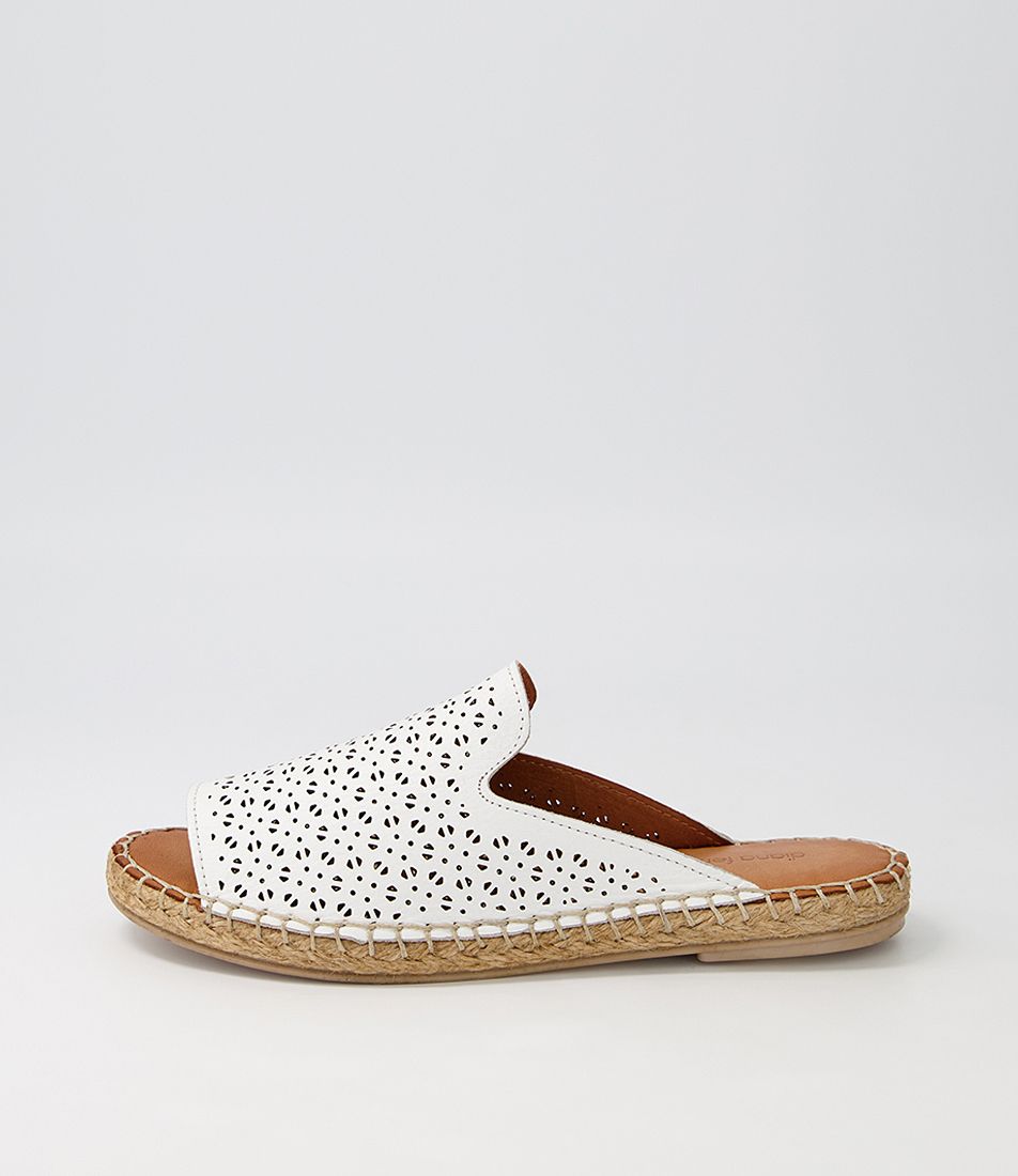 Preama White Leather Sandals