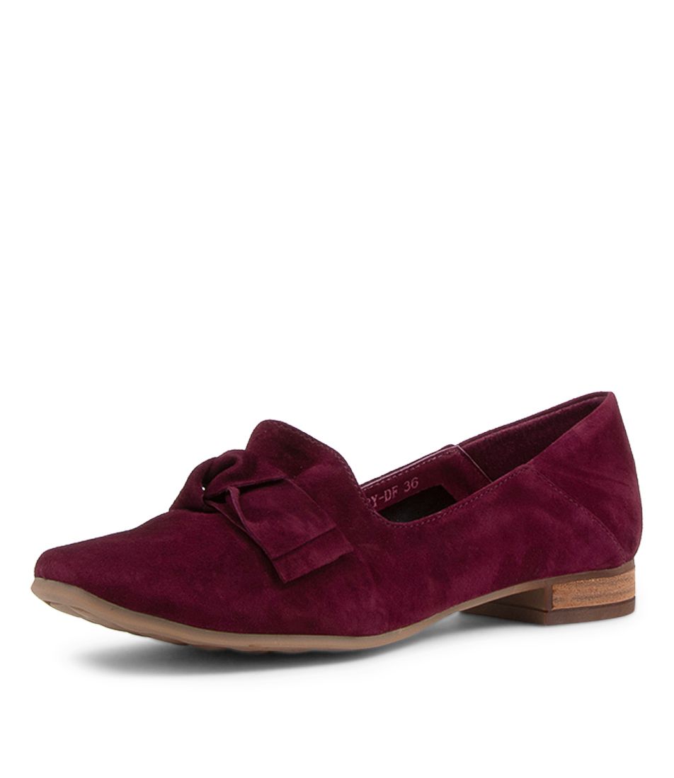 Tarry Plum Suede Flat Shoes