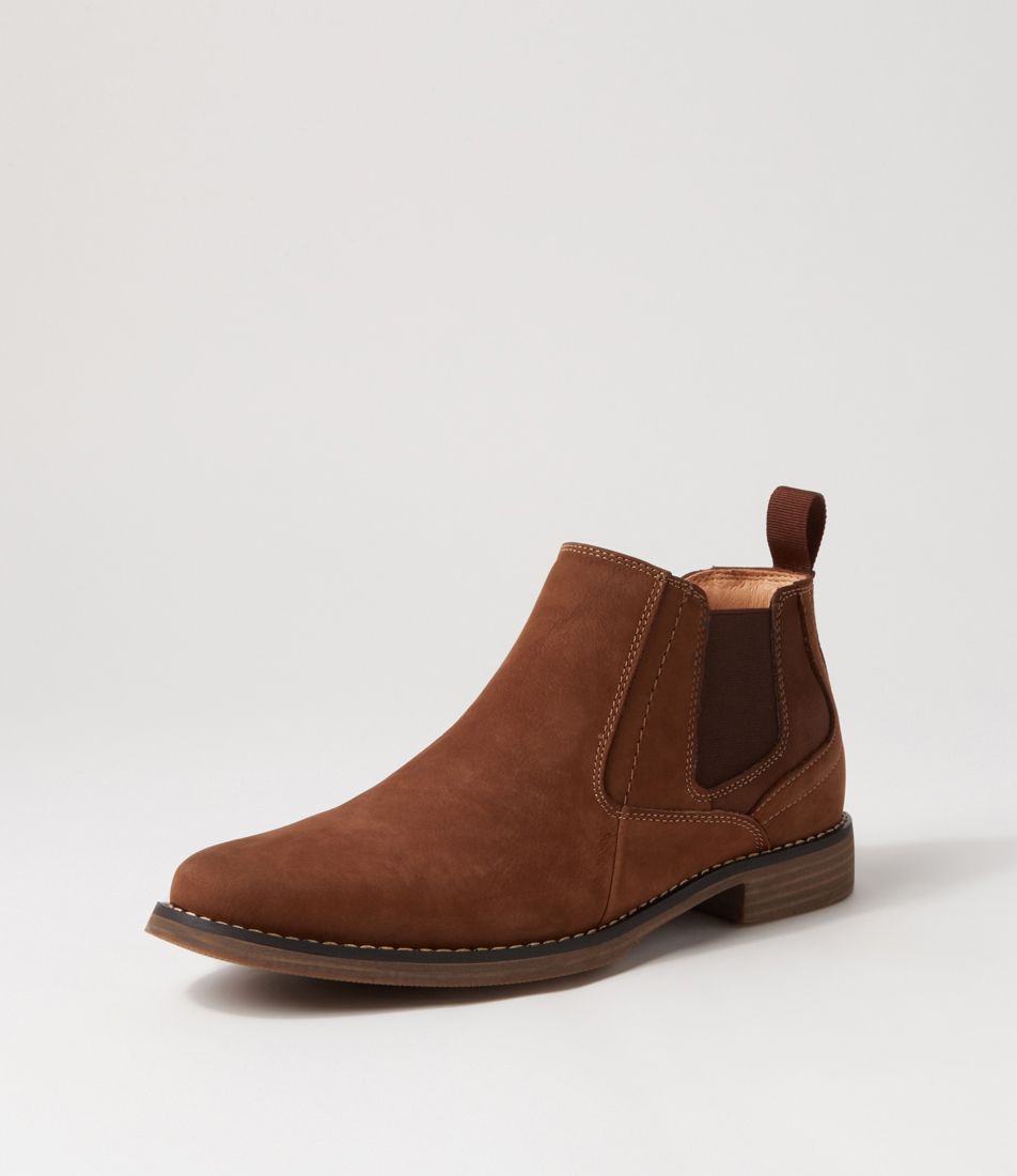 Mills Dark Tan Nubuck Chelsea Boots
