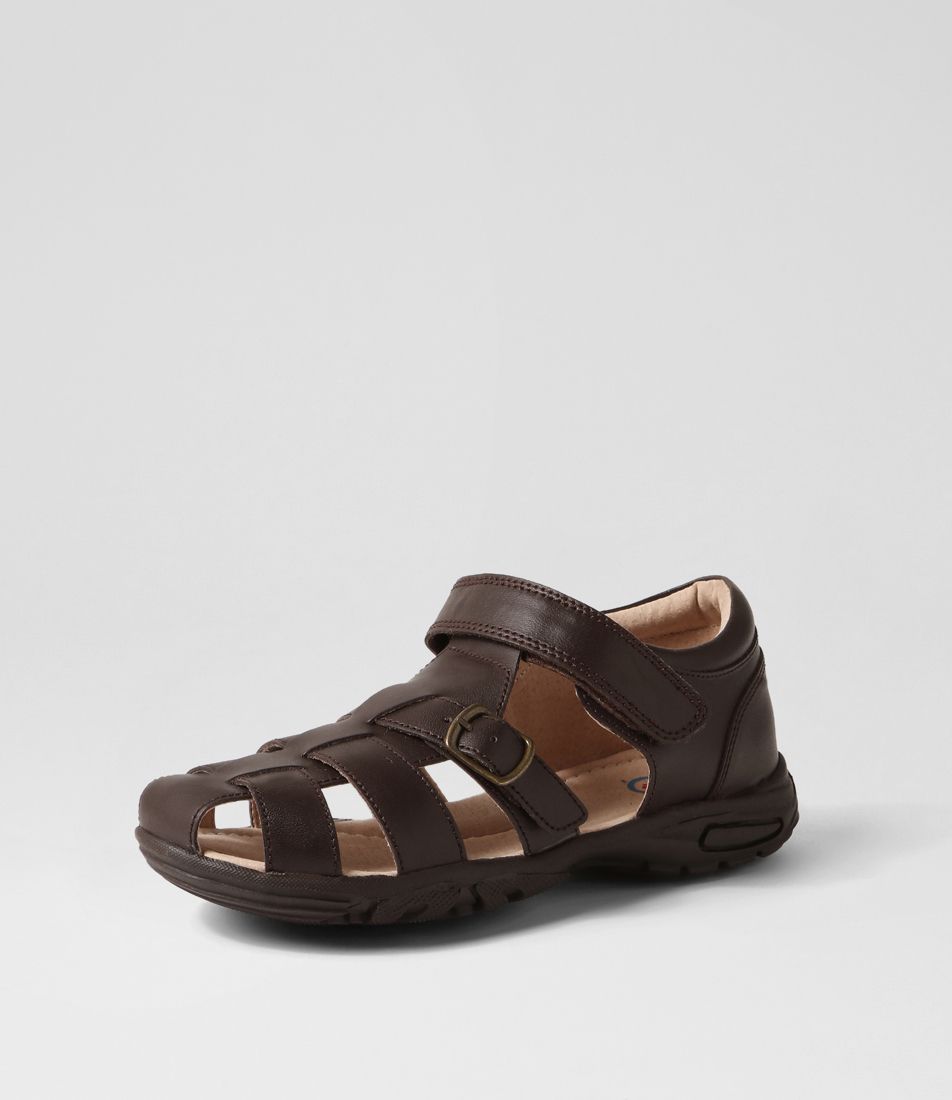 Taylor Jnr Brown Leather Sandals