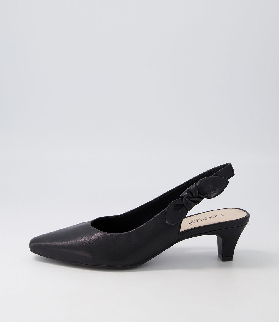 Lilybeth2 Black Leather Heels