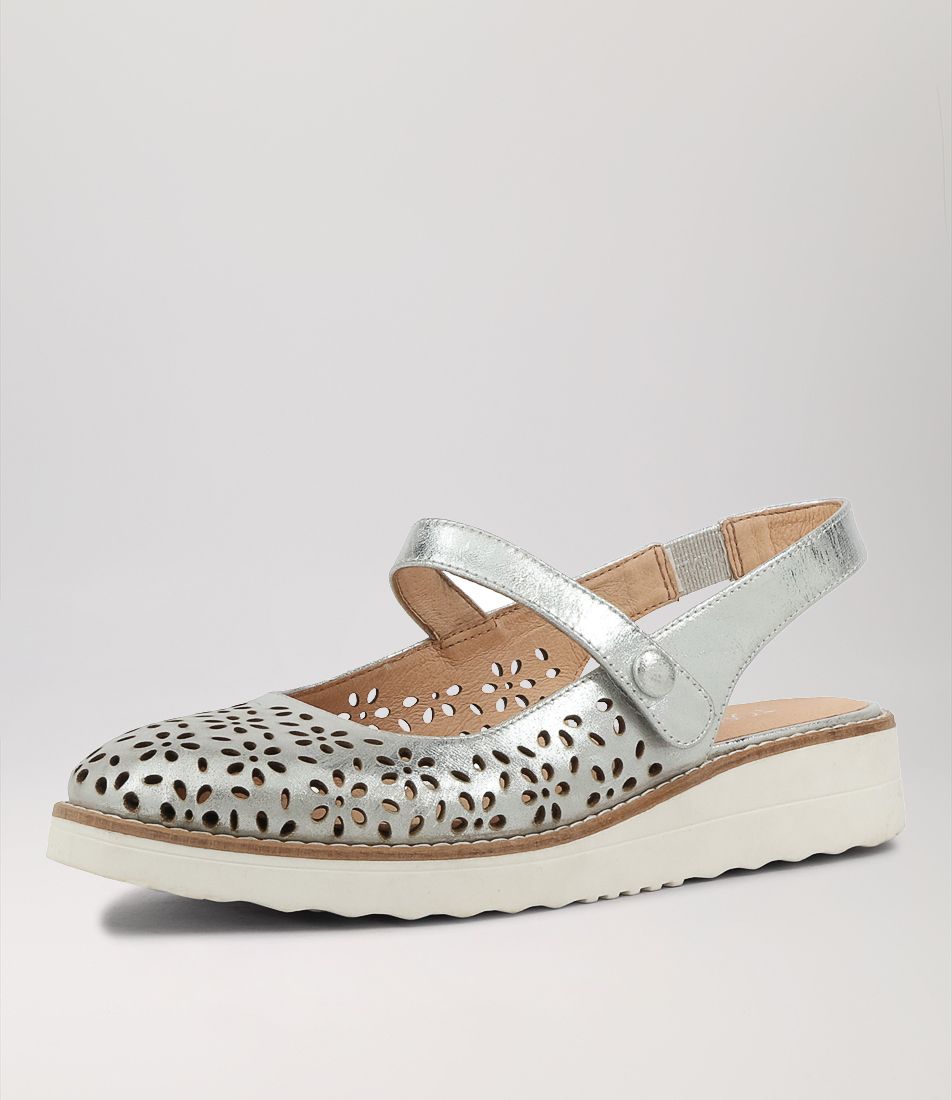 Ofallon Silver Scratch Leather Flat Shoes