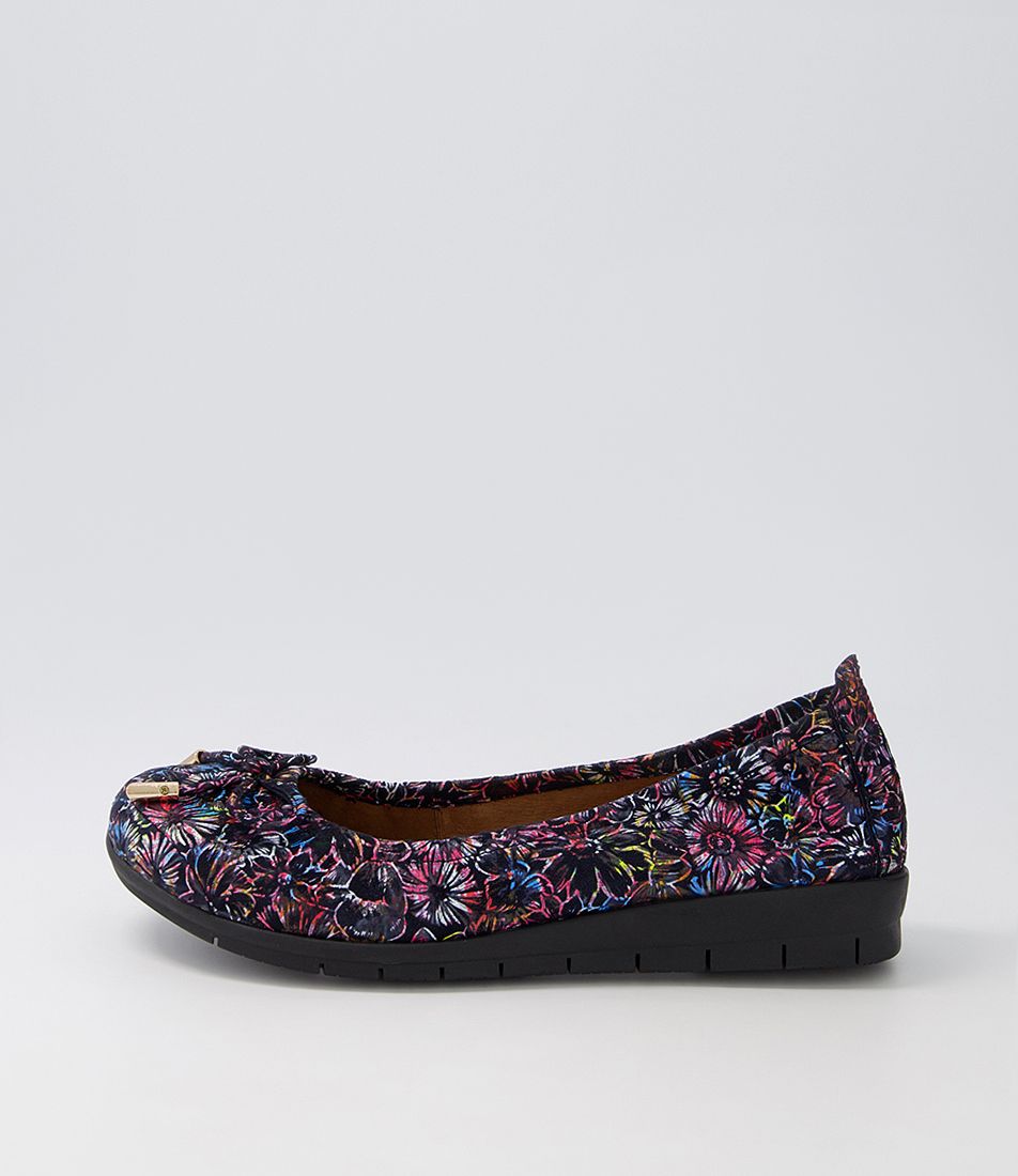 Flex3 Vibrant Floral Suede Ballet Flats