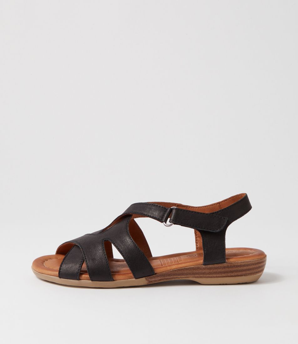 Albaha Black Leather Sandals