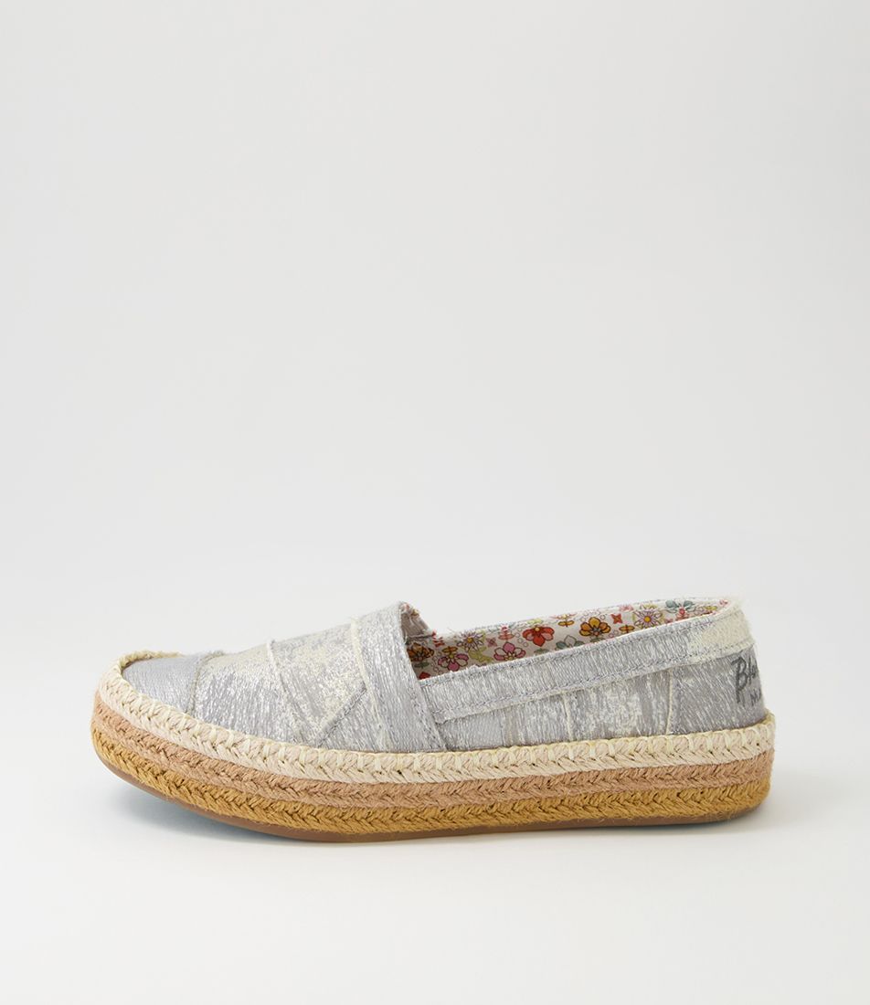 Nyra Silverglam Canvas Flat Shoes