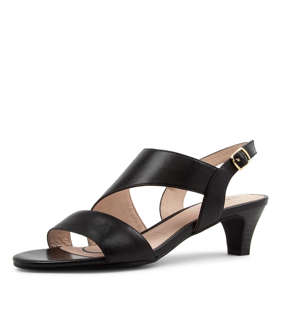 Dede Black Leather Sandals