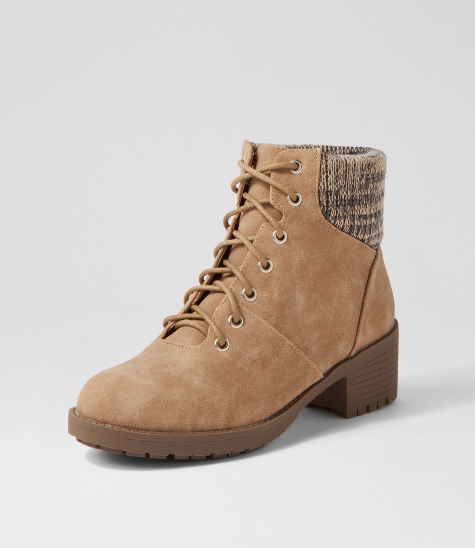 Asender Camel Nubuck Pu Ankle Boots