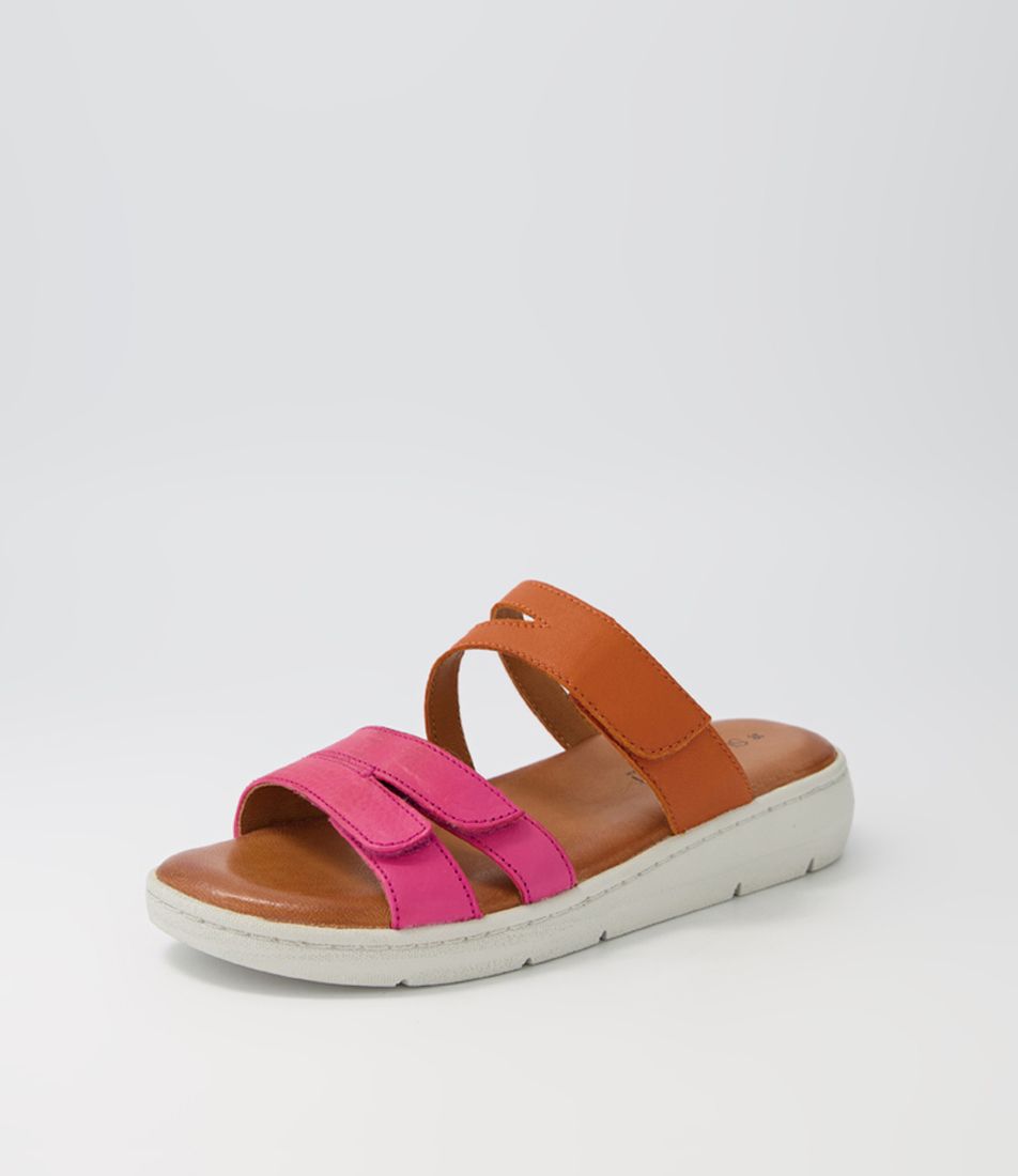 Allstar Fuchsia Orange Leather Sandals