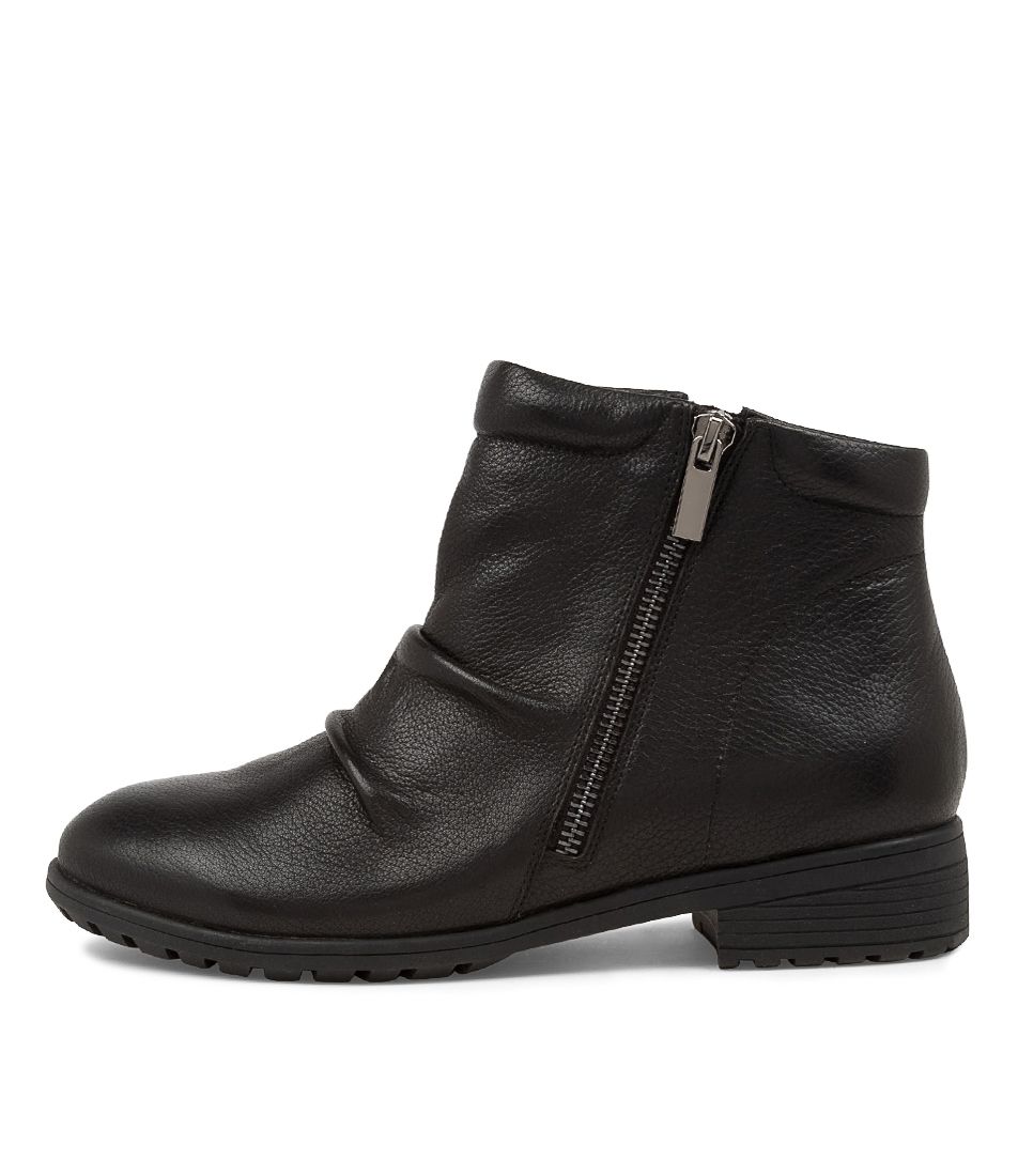 EAGLEMONT2 BLACK LEATHER ANKLE BOOTS  BH