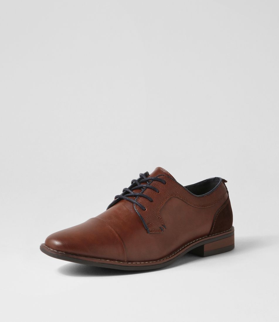 Cory Tan Smooth Lace Up Flats