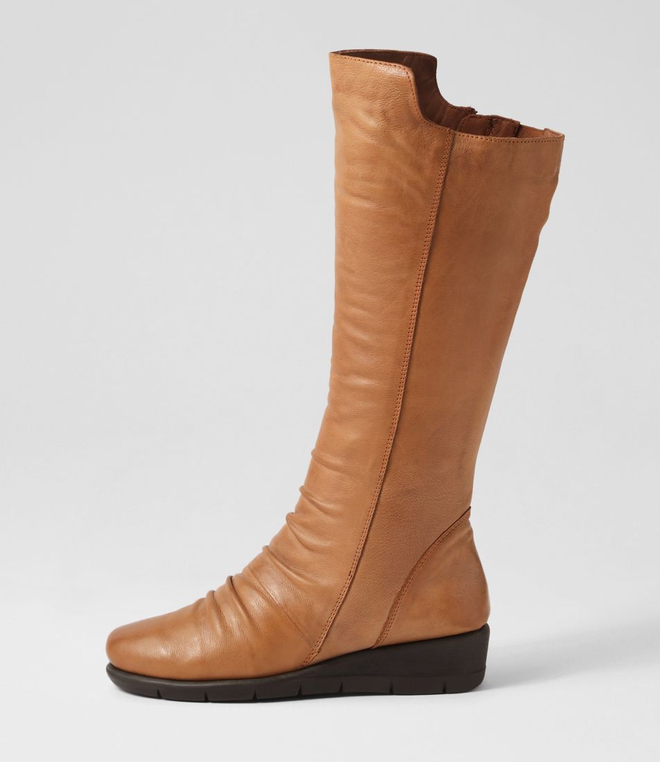 Mellina New Tan Leather Knee High Boots